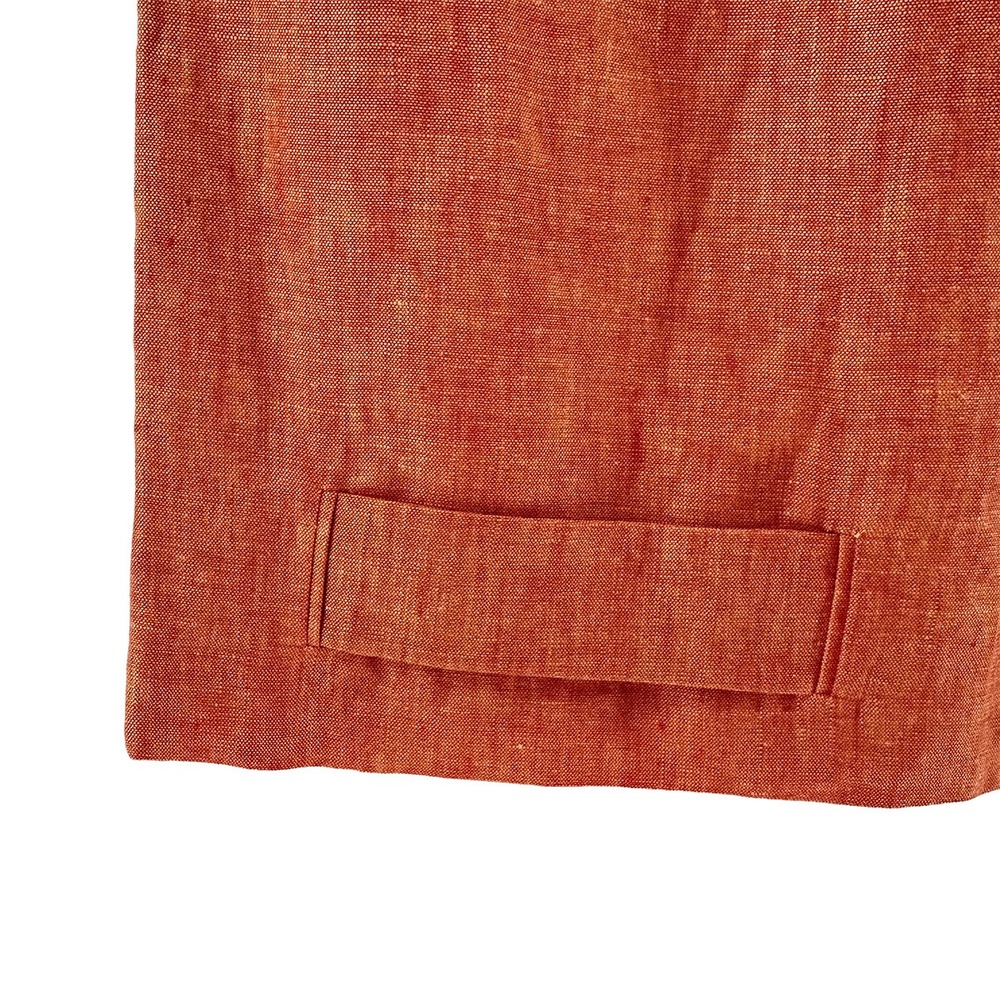 LUCA LUCA 100% Linen Italian Midi Skirt • 6 • orange • quiet luxury, silk lining - Picture 3 of 9
